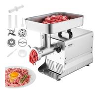 VEVOR Tritacarne Elettrico, Capacità 9,52 kg/min Tritacarne Industriale da Banco con Lama, Piastra di Macinazione, Macchina per Salsicce, Tritacarne Commerciale in Acciaio Inossidabile per Cucina