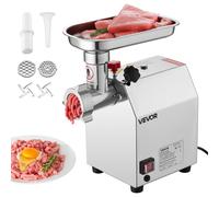 VEVOR Tritacarne Elettrico Capacità 2,04 kg/min, Tritacarne da Tavolo da 600 W con Lama Piastra di Macinazione, Macchina per Salsicce Commerciale in Acciaio Inox per Cucina Ristorante Hotel