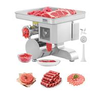 VEVOR Tritacarne Elettrico da 4,98 kg/min Insaccatrice per Salsicce con Lama, Piastra di Macinazione, Macchina per Salsicce, Tritacarne Commerciale in Acciaio Inox per Affettare, Sminuzzare