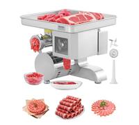 VEVOR Tritacarne Elettrico da 4,98 kg/min Insaccatrice per Salsicce con Lama, Piastra di Macinazione, Macchina per Salsicce, Tritacarne Commerciale in Acciaio Inox per Affettare, Sminuzzare