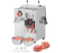 VEVOR Tritacarne Elettrico da 6,35 kg/min Insaccatrice per Salsicce con Lama, Piastra di Macinazione, Macchina per Salsicce, Mobiletto Tritacarne in Acciaio Inox per Affettare, Sminuzzare