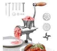 VEVOR Tritacarne Manuale, Tritacarne in Acciaio Inox 304 con Manovella e Morsetto da Tavolo in Acciaio, Insaccatrice con 2 Piastre di Taglio e 4 Tubi per Salsicce, per Carne di Manzo, Chili e Maiale
