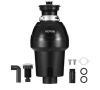 VEVOR Tritarifiuti per Lavello da Cucina, 0,74 kW, Sistema di Smaltimento Rifiuti Alimentari in Acciaio Inox, Motore CC, Supporto EZ, 3960 giri/min, con Cavo di Alimentazione, Paraspruzzi per la Casa