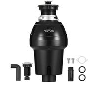 VEVOR Tritarifiuti per Lavello da Cucina, 0,74 kW, Sistema di Smaltimento Rifiuti Alimentari in Acciaio Inox, Motore CC, Supporto EZ, 3960 giri/min, con Cavo di Alimentazione, Paraspruzzi per la Casa