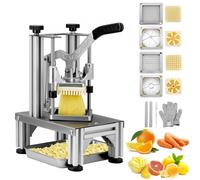 VEVOR Tritatutto Manuale Taglierina Manuale Patatine Verdure Frutta Lame in Acciaio Inox da 6,4/9,5 mm, Tritatutto Uso Commerciale Taglierina per Bastoncini Alimenti Frutta Verdure Manico Ergonomico