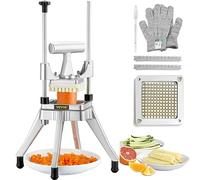 VEVOR Tritatutto Manuale Uso Commerciale Multifunzione in Acciaio Inox Lama 1/4 Pollici 0,64 cm, Tagliapatate Bastoncini di Frutta con 2 Lame di Ricambio, Tritaverdure Manuale Tritatutto per Frutte