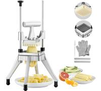 VEVOR Tritatutto Manuale Uso Commerciale Multifunzione in Acciaio Inox Lama 3/8 Pollici 0,95 cm, Tagliapatate Bastoncini di Frutta con 2 Lame di Ricambio, Tritaverdure Manuale Tritatutto per Frutte