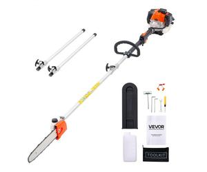 VEVOR Troncatrice a Gas per Alberi a 2 Tempi da 25 cc Troncatrice a Catena per Taglio con Barra di Taglio da 30,5 cm Tagliasiepi a Batteria con Serbatoio da 650 ml Estensibile da 2,12 m a 3,62 m