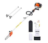 VEVOR Troncatrice a Gas per Alberi a 2 Tempi da 33 cc Troncatrice a Catena per Taglio con Barra di Taglio da 20,3 cm Tagliasiepi a Batteria con Serbatoio da 850 ml Estensibile da 2,04 m a 3,54 m
