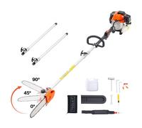 VEVOR Troncatrice a Gas per Alberi a 2 Tempi da 43 cc Troncatrice a Catena per Taglio con Barra di Taglio da 25,4 cm Tagliasiepi a Batteria con Testa Girevole, Estensibile da 2,11 m a 3,61 m
