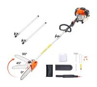 VEVOR Troncatrice a Gas per Alberi a 2 Tempi da 43 cc Troncatrice a Catena per Taglio con Barra di Taglio da 25,4 cm Tagliasiepi a Batteria con Testa Girevole, Estensibile da 2,11 m a 3,61 m