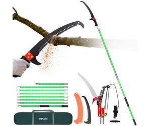 VEVOR Troncatrice per Alberi con Manico Telescopico, Potatore per Alberi con Asta Estensibile da 118 a 809,3 cm con Forbici, Lama Affilata in Acciaio da 65 Mn per Potatura di Rami Alti