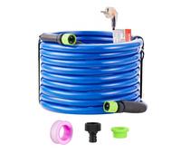 VEVOR Tubo Acqua Riscaldata 15,2 m per Camper, Tubo Acqua Potabile Riscaldato Antigelo fino a -42,7°C, Autoregolante Automatica, ID 158 mm con Set Raccordi Collegamento Rapido, Senza Piombo e BPA