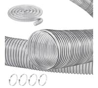 VEVOR Tubo Flessibile di Raccolta della Polvere, 100 x 15240 mm Materiale, Flessibile Trasparente Antiforatura con Bobina di Filo in Acciaio al Carbonio, 4 Morsetti in Scciaio inox 304 Sega a Nastro