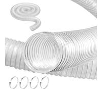 VEVOR Tubo Flessibile di Raccolta della Polvere, 63 x 3050 mm Materiale, Flessibile Trasparente Antiforatura con Bobina di Filo in Acciaio al Carbonio, 4 Morsetti in Scciaio inox 304 per Sega a Nastro