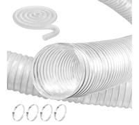 VEVOR Tubo Flessibile di Raccolta della Polvere, 63 x 6100 mm Materiale, Flessibile Trasparente Antiforatura con Bobina di Filo in Acciaio al Carbonio, 4 Morsetti in Scciaio inox 304 Sega a Nastro