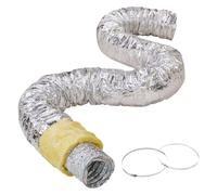 VEVOR Tubo Flessibile Coibentato 130x7620 mm Condotto di Sfiato Termoisolante in Alluminio PET con 2 Fascette Stringitubo Protezione a Tre Strati per Ventilazione, Riscaldamento, Raffreddamento, R-4.2