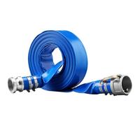 VEVOR Tubo per Controlavaggio, Lunghezza 15,24m Tubo Scarico in PVC con Raccordi C & E in Alluminio Camlock, Morsetti, Compatibile con Pompe, Filtri a Sabbia, per Scarico Acque Reflue di Piscine, Blu