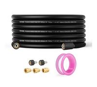 VEVOR Tubo per Idropulitrice 15,2m di Ricambio, Tubo Filettatura in Ottone Alta Compatibilità, Tubo Flessibile 6,4mm Connettore Filettato M22-14mm Raggio Curvatura 19,1mm 248,21bar ad Alta Pressione