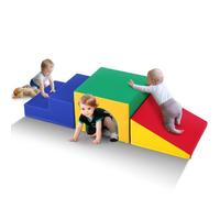VEVOR Tunnel Singolo da Scalare, Set da Gioco per Bambini, Blocchi da Arrampicata in Schiuma per Bambini, Labirinto per Tunnel per Bambini con Scale e Rampa, 3 Pezzi (Assortiti)