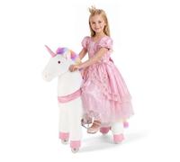 VEVOR Unicorno Cavalcabile per Bambini, Cavallo Giocattolo Cavalcabile con Ruote, Senza Batterie, Anello Anti-Ribaltamento, Sedile Rialzato, Maniglie e Pedali, Carico Massimo 80kg, Per Bambini 6+ Anni