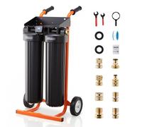 VEVOR Unità Demineralizzatore d'Acqua per Risciacquo Veicoli senza Aloni, Sistema di Deionizzazione d'Acqua con Ruote per Pulizia Camper con 2 Flaconi 4 Litri Resina Demineralizzante Tester TDS