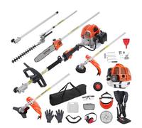 VEVOR Utensili da rifinitura multifunzionali 6 in 1, Tagliasiepi 33CC, Diserbante, Tagliabordi, Decespugliatore, Molatrice, Potatrice, Motosega, Taglierina da potatura con barra di prolunga