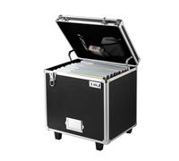 VEVOR Valigetta Portadocumenti con Ruote 39,6 x 32 x 38,1 cm Custodia Portadocumenti Portatile con Serratura Manico Telescopico, Scatola per Documenti per Ufficio, Viaggi di lavoro, Traslochi