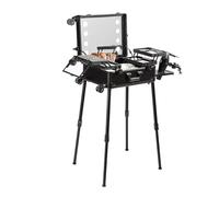 VEVOR Valigetta Portatile Astuccio per Trucco con Serratura con Specchio 4 Vassoi Porta Pennelli, Valigetta Astuccio per Matite, Scatola Trucco per Cosmetici Rotelle Girevoli a 360° Supporto Estetiche