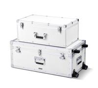 VEVOR Valigia Portaoggetti in Alluminio e Legno con Lucchetto da 2 Pezzi Bianco