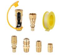 VEVOR Valvola adattatore per propano RV Quick Connect, 7 pezzi, spina NPT maschio da 1/4 di pollice e kit rapido svasato maschio da 3/8" per apparecchi a gas a bassa pressione e connessioni rapide