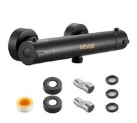 VEVOR Valvola Termostatica per Rubinetto Doccia, con Blocco di Sicurezza a 38°C, Controllo della Temperatura con Acqua Calda e Fredda per Camper, Hotel, con Rivestimento Elettroforetico, Nero