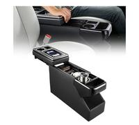 VEVOR Vano Organizer da Pavimento per Auto SUV tra Sedile Console Centrale Cassetta Porta Attrezzi Oggetti Portabicchiere Supporto per Telefono, Scomparti Multipli, Coperchio Scorrevole, Minivan