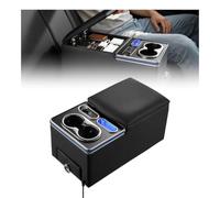 VEVOR Vano Organizer per Auto tra Sedile Console Posteriore Luci 7 Colori Cassetta Portaoggetti Portabicchiere Supporto per Telefonino, Ricarica USB/Type-C/Accendisigari, Monovolume, Berlina, SUV