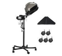 VEVOR Vaporizzatore per Capelli agli Ioni con Cappuccio da 300mm Vaporizzatore per Capelli per Balsami Profondi, 2 Modalità, Vapore per Capelli in Piedi Regolabile in Altezza, 5 Ruote (2 Bloccabili)