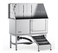 VEVOR Vasca da Bagno per Animali in Acciaio Inox Lunghezza 157cm ca. con Rampa