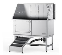 VEVOR Vasca da Bagno per Cani Animali Vasca di Doccia per Animali Domestici in Acciaio Inox con Rampa Lunghezza max.127 cm Carico max. circa 150 kg, Vasca Doccia per Toelettatura per Cani con Rampa