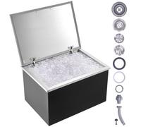 VEVOR Vaschetta per ghiaccio da incasso 107,8 L 710 x 508 x 437 mm, vaschetta per ghiaccio isolata in acciaio inox, coperchio incernierato, contenitore per cubetti di ghiaccio per bevande fresche