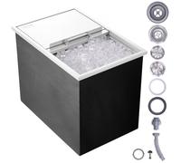 VEVOR Vaschetta per Ghiaccio da Incasso 109,48 L 683x455x536 mm, Scatola per Ghiaccio in Acciaio Inox, Coperchio Scorrevole, Conservazione dei Cubetti di Ghiaccio, per Bevande Birre Fredde