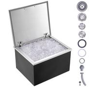 VEVOR Vaschetta per ghiaccio da incasso 82,6 L 710x406x437 mm, vaschetta per ghiaccio isolata in acciaio inox, con coperchio incernierato, contenitore per cubetti di ghiaccio per bevande fresche
