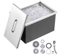 VEVOR Vaschetta per Ghiaccio da Incasso Capienza max. 43,5L circa Dimensioni 558x430x306mm, Ghiacciaia da Incasso con Coperchio in Acciaio Inox Conservazione di Cubetti di Ghiaccio da Bar Feste Hotel