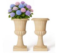 VEVOR Vasi a Urna in Plastica 350 x 580 mm 2 Pezzi Beige Classico per Fiori, per Decorazioni di Matrimoni Feste Eventi Casa Palcoscenici Giardino Balcone e Patio, per Portico, Uso Interno ed Esterno