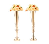 VEVOR Vaso per Fiori da Matrimonio, Alto 56 cm Centrotavola in Metallo a Forma di Tromba per Matrimonio 2 Pezzi, Espositore Floreale Dorato per Tavoli per Cene di Nozze, Cerimonia, Compleanno, Evento