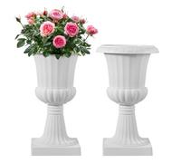 VEVOR Vaso per Fioriere in Plastica 25 x 42 cm, Vaso da Fiori Classico, Set da 2, Urna da Giardino per Piante Urna in Plastica da Fiori per Interni, Esterni, Eventi, Palcoscenici, Ingressi, Bianco