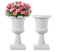 VEVOR Vaso per Fioriere in Plastica 40 x 67 cm, Vaso da Fiori Classico, Set da 2, Urna da Giardino per Piante Urna in Plastica da Fiori per Interni, Esterni, Eventi, Palcoscenici, Ingressi, Bianco