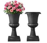 VEVOR Vaso per Fioriere in Plastica 40 x 67 cm, Vaso da Fiori Classico, Set da 2, Urna da Giardino per Piante Urna in Plastica da Fiori per Interni, Esterni, Eventi, Palcoscenici, Ingressi, Nero