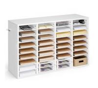 VEVOR Vassoio Portadocumenti da Ufficio 36 Scomparti con Ripiani Rimovibili, Mobiletto Portadocumenti Organizer Ufficio Aula Carte, Vassoio Verticale Portacorrispondenza Carta Lettere Poste, Bianco