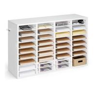 VEVOR Vassoio Portadocumenti da Ufficio 36 Scomparti con Ripiani Rimovibili, Mobiletto Portadocumenti Organizer Ufficio Aula Carte, Vassoio Verticale Portacorrispondenza Carta Lettere Poste, Bianco