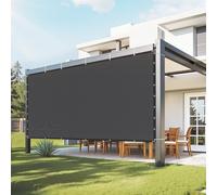 VEVOR Vela Ombreggiante con Protezione Solare, 244 x 366 cm, per Pergolato con Occhielli in Acciaio Inox, Telo Ombreggiante con Materiale HDPE, per Esterno Patio Giardino Cortile, Nero