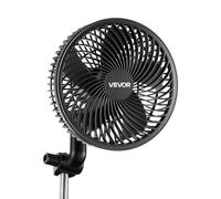 VEVOR Ventilatore a Clip per Piante, Ventilatore Ricaricabile per Grow Box con Porta USB, 10 Velocità Regolabili, Controllo Intelligente, Oscillazione Potente, Lunga Autonomia per Circolazione d'Aria